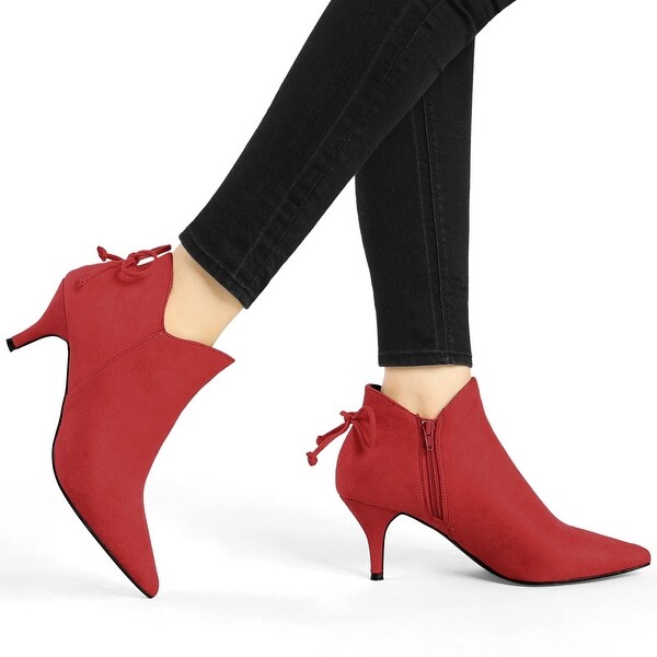 low heel pointed toe booties