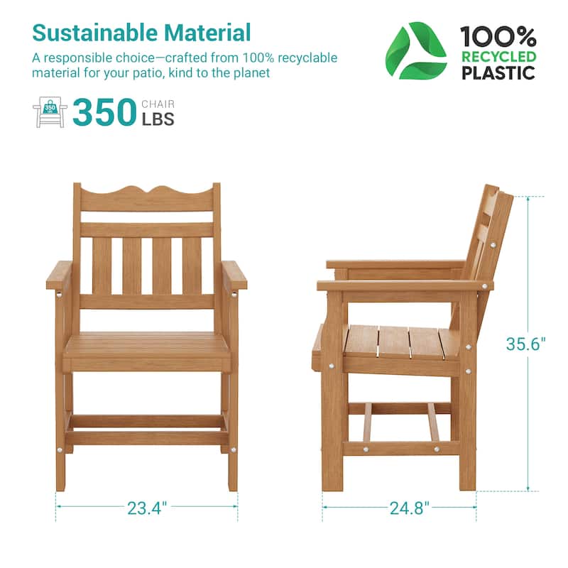 HIPS All-weather Outdoor Dining Chairs with 304 Hardware (Set of 2)