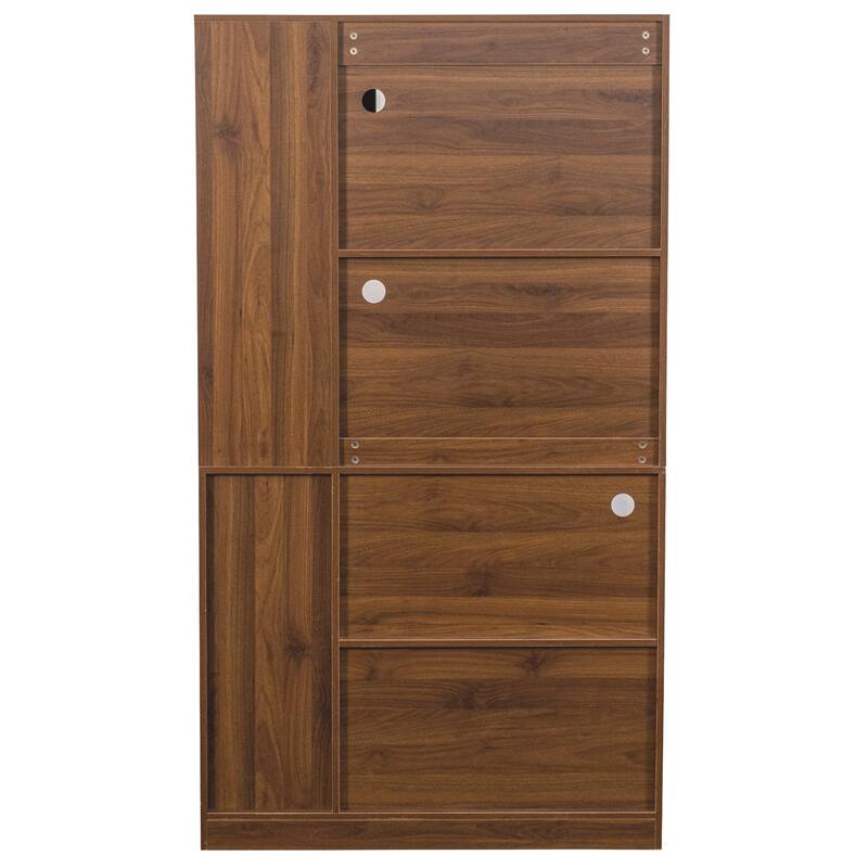 70.87" Tall Kitchen Pantry Cabinet with 4-Tier Side Shelf and 2 Drawers