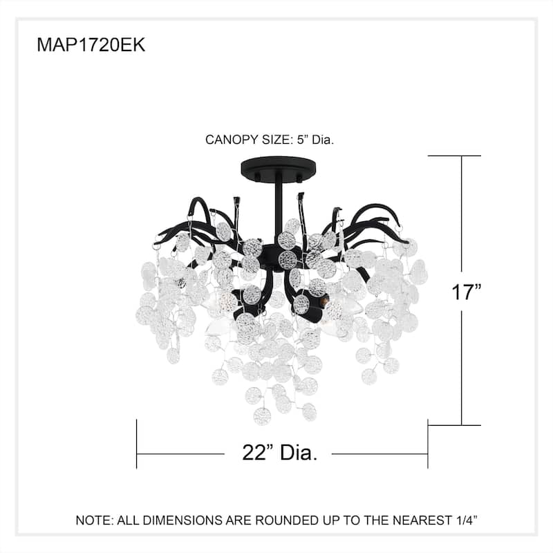 Maple 4-Light Earth Black Semi-Flush Mount