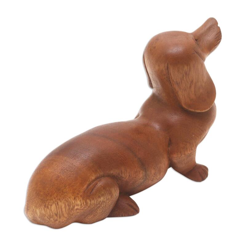 Novica Handmade Attentive Friend Wood Sculpture