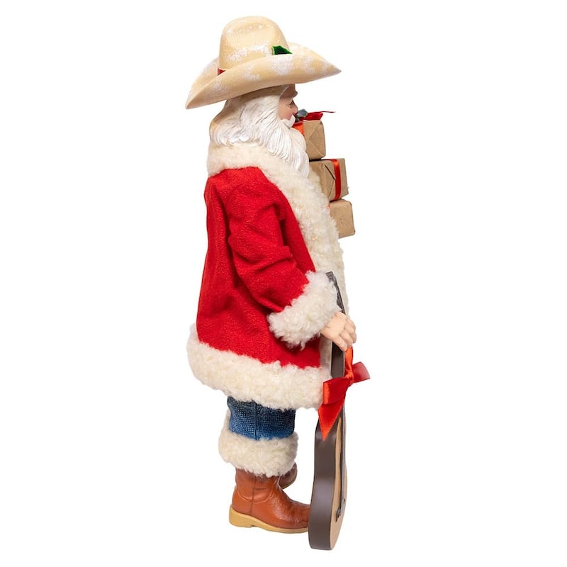 Kurt Adler 11-Inch Fabriche Western Santa with Guitar
