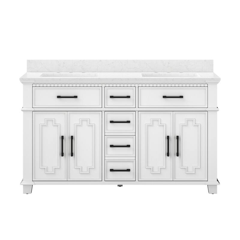 36 Inch Bathroom Vanity with Sink, Soft-Close Sliding Drawers & Cabinet, Bathroom Vanity Cabinet Set in White