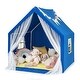 preview thumbnail 7 of 5, Large Play Tent Kids Toddlers Playhouse with Washable Cotton Mat Toddler