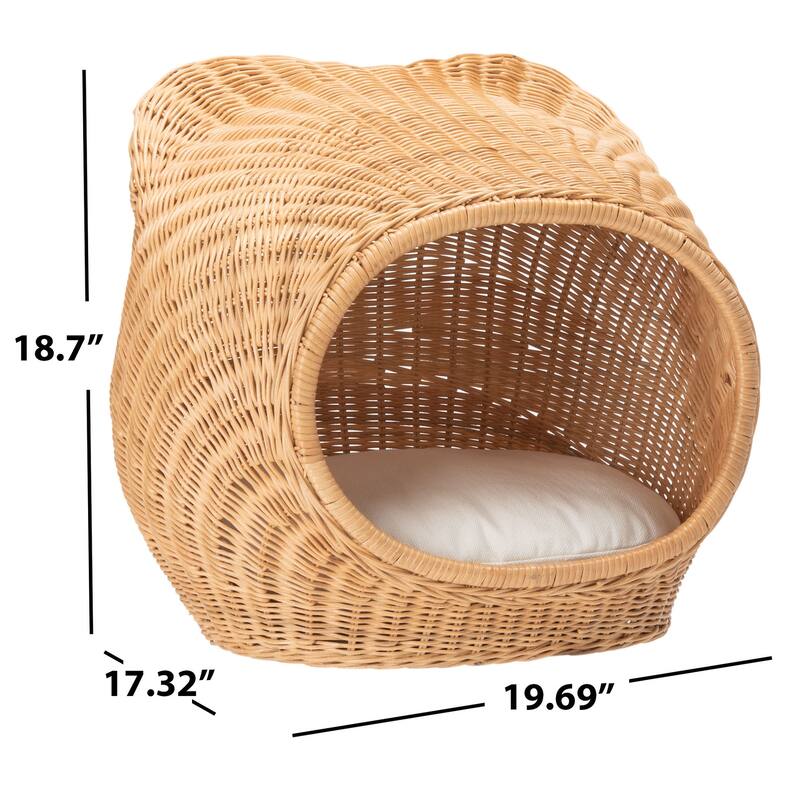 SAFAVIEH Pet Collection Toru Cat Bed W/ Cushion - 20 IN W x 17 IN D x 19 IN H