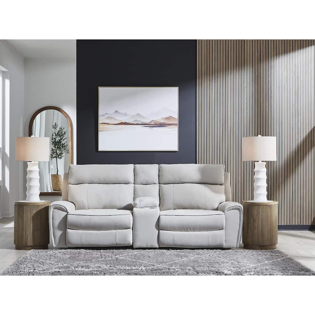 Signature Design by Ashley Grafton Pike Gray 3-Piece Power Reclining Sectional - 97" W x 41" D x 43" H