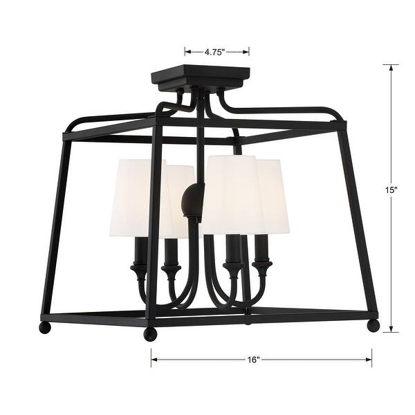 Libby Langdon for Crystorama Sylvan 4 Light Black Forged Ceiling Mount - 16''W x 15.5''H