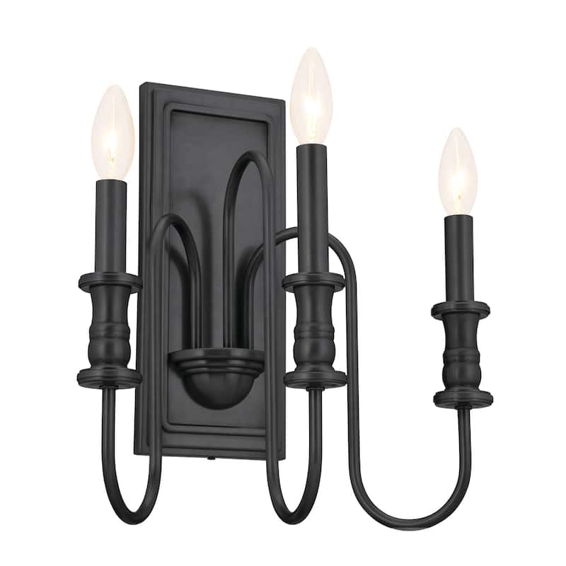 Kichler 52473 Karthe 3 Light 15" Tall Wall Sconce - Black