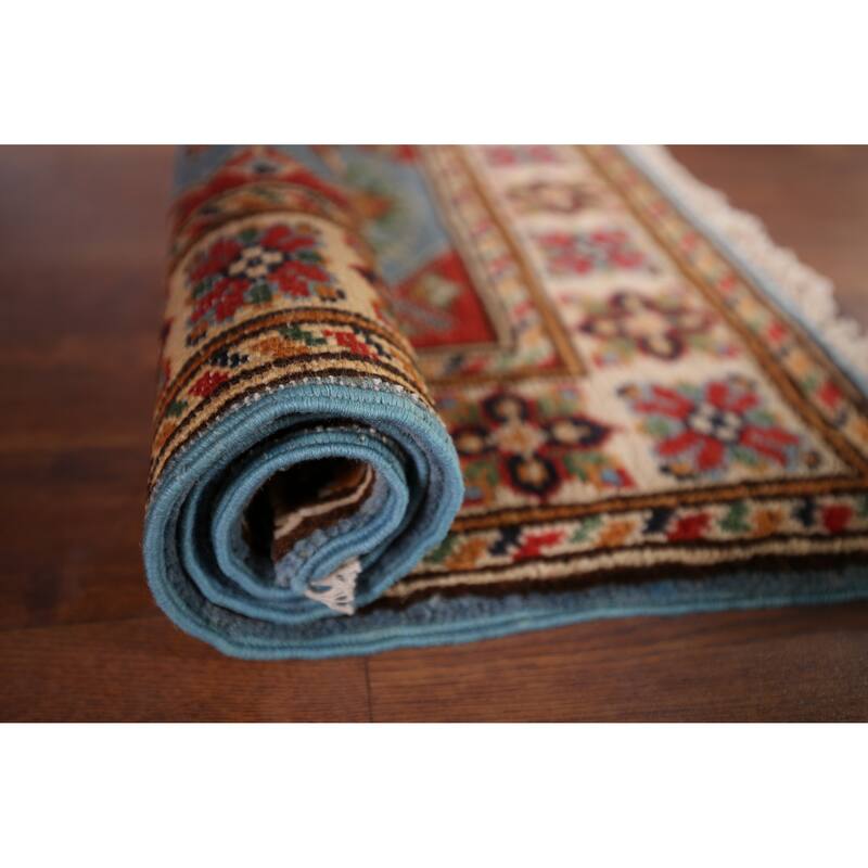 Blue Kazak Oriental Foyer Rug Handmade Wool Carpet - 2'0" x 2'9"