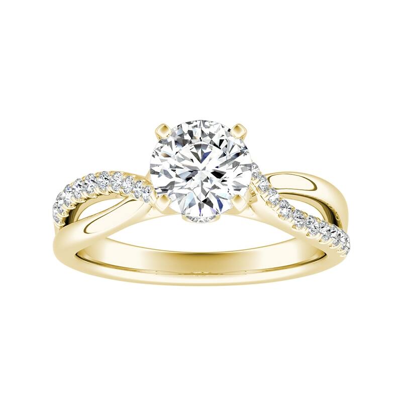 Auriya 14k Gold 1 1/5ct TW Moissanite Engagement Ring - Yellow - 8.5