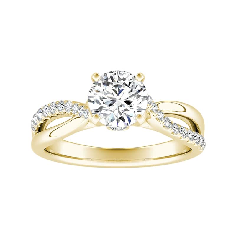 Auriya 14k Gold 3/4ctw Modern Round Diamond Engagement Ring (G-H, VS1-VS2) - 7.5 - Yellow