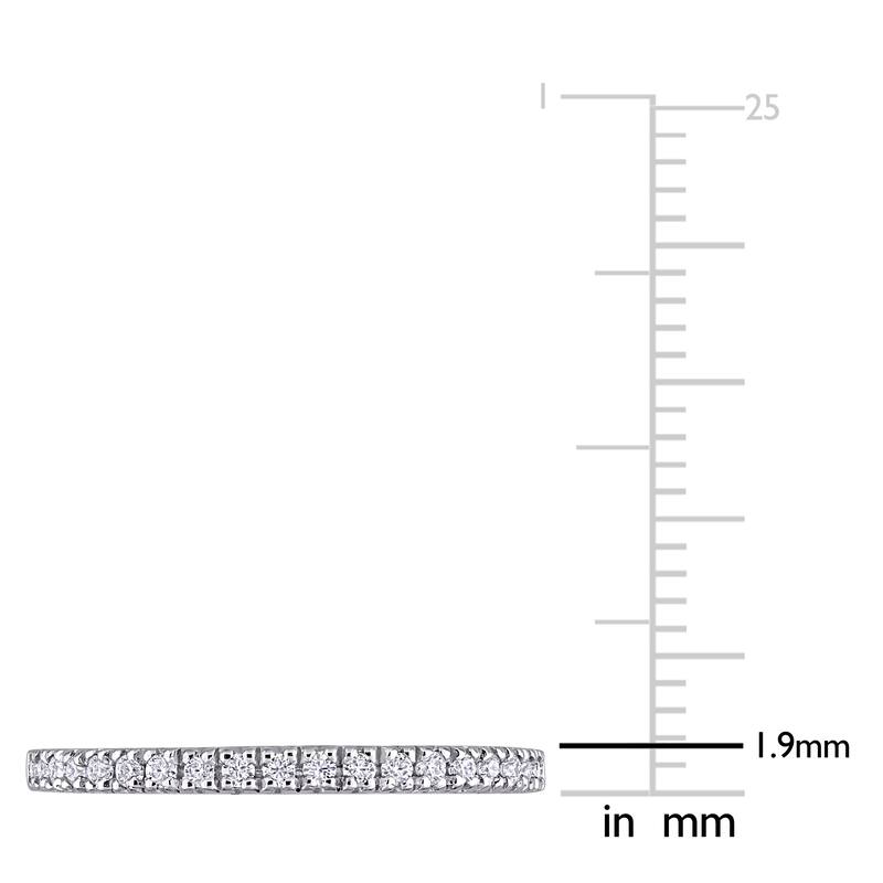 Miadora 1/5ct DEW Moissanite Stackable Anniversary Wedding Band in 10k White Gold