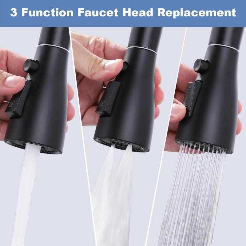 WOWOW 3-Function Pull Down Kitchen Faucets Spray Head with 9-Adapters