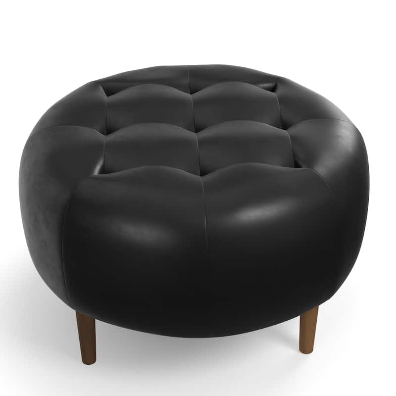 Harding Genuine Leather Round Ottoman