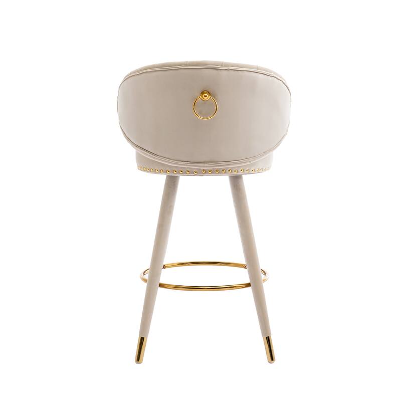 Counter Height Bar Stools Set of 2 for Kitchen Counter Solid Wood Legs with a fixed height of 360 degrees