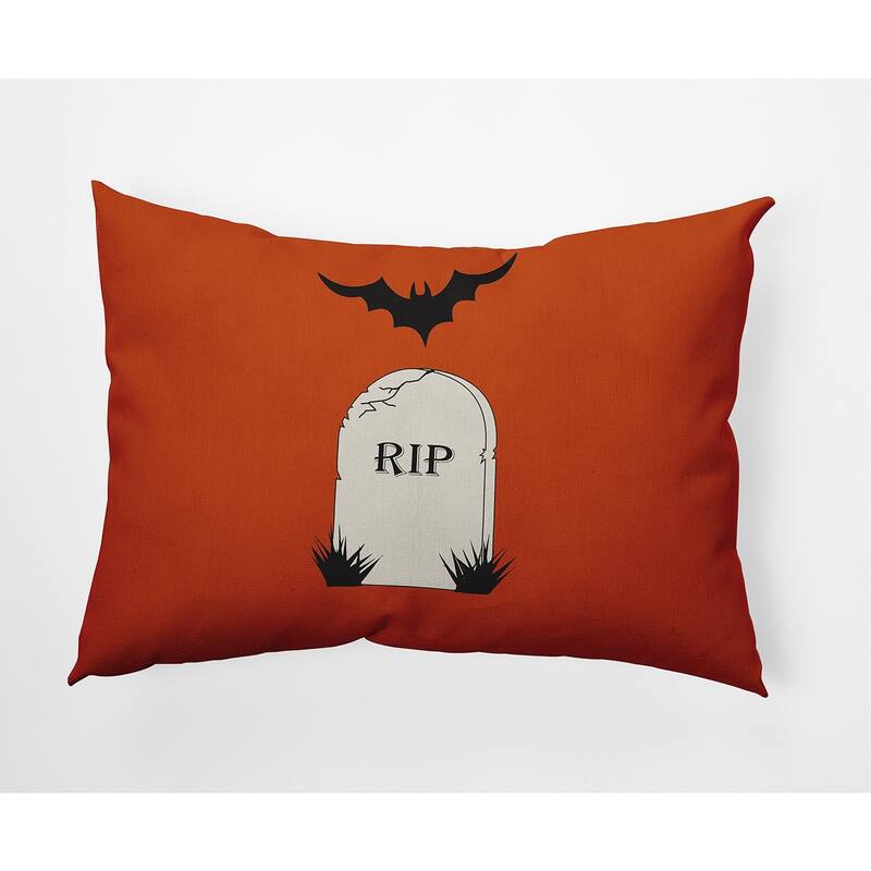 RIP Halloween Indoor/Outdoor Throw Pillow - 14" x 20" - Sienna