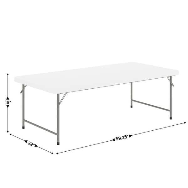 dimension image slide 1 of 2, 4.93-Foot Kid's Plastic Folding Activity Table - Play Table - 59.25"D x 29"W x 19"H