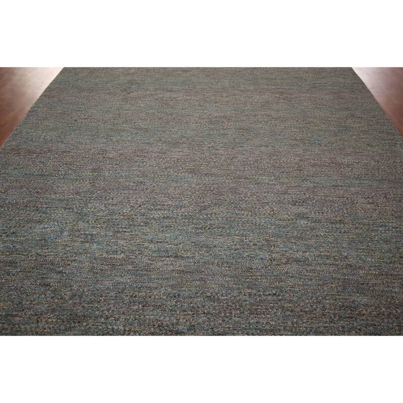Contemporary Gabbeh Indian Area Rug Hand-Knotted Wool Carpet - 9'0" X 12'2"