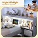 preview thumbnail 12 of 18, Costway Twin Size Bed Frame with LED Light & Power Outlet Bookcase