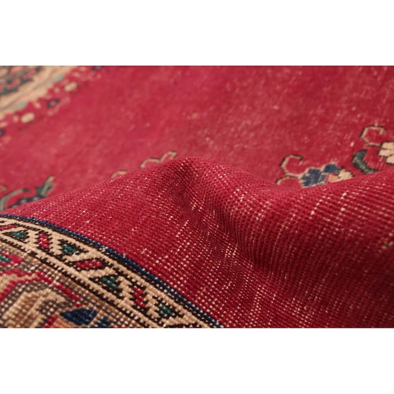 ECARPETGALLERY Hand-knotted Antalya Vintage Burgundy Wool Rug - 8'11 x 12'1