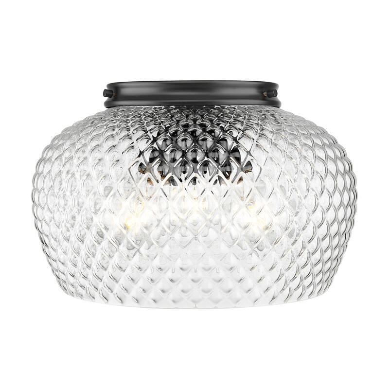 Golden Lighting 1088-3FM CLR Adeline 3 Light 14" Wide Semi-flush - Matte Black
