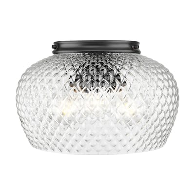 Golden Lighting 1088-3FM CLR Adeline 3 Light 14" Wide Semi-flush