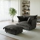 preview thumbnail 18 of 47, 39"W Oversized Chenille Comfy Cloud Chaise Lounge with Ottoman