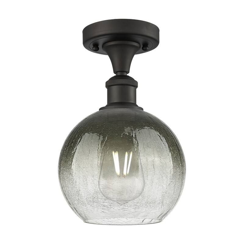Innovations Lighting Endless Possibilities Ballston - Brookhaven Globe - 1 Light 8" Semi-Flush Mount - Slate/Oil Rubbed Bronze