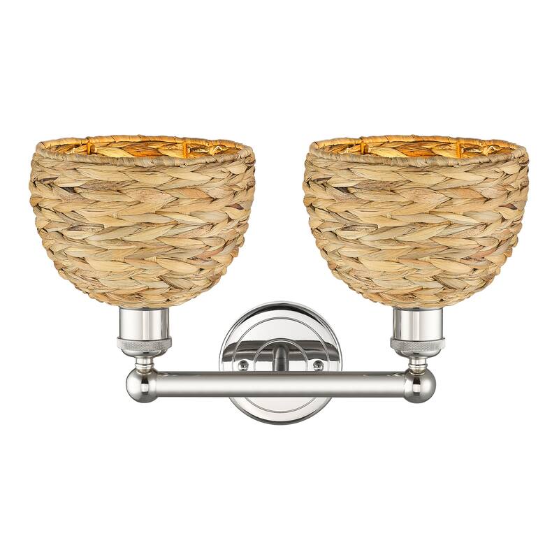 Innovations Lighting Endless Possibilities Edison - Woven Rattan - 2 Light 17" Bath Vanity Light