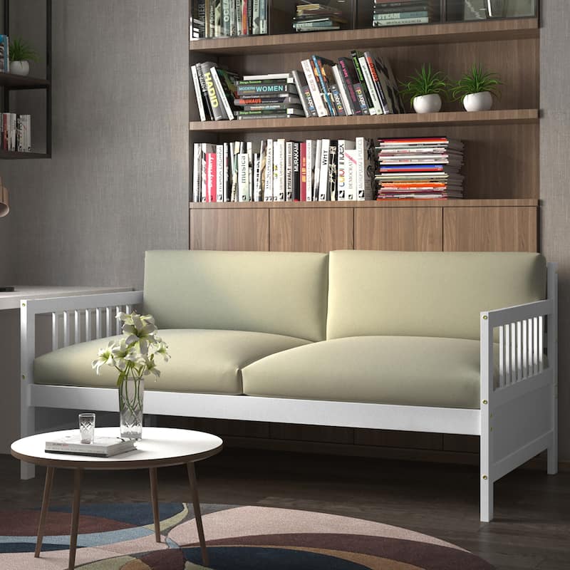 Twin Size Wooden Daybed Frame Dual-use Sturdy Sofa Bed