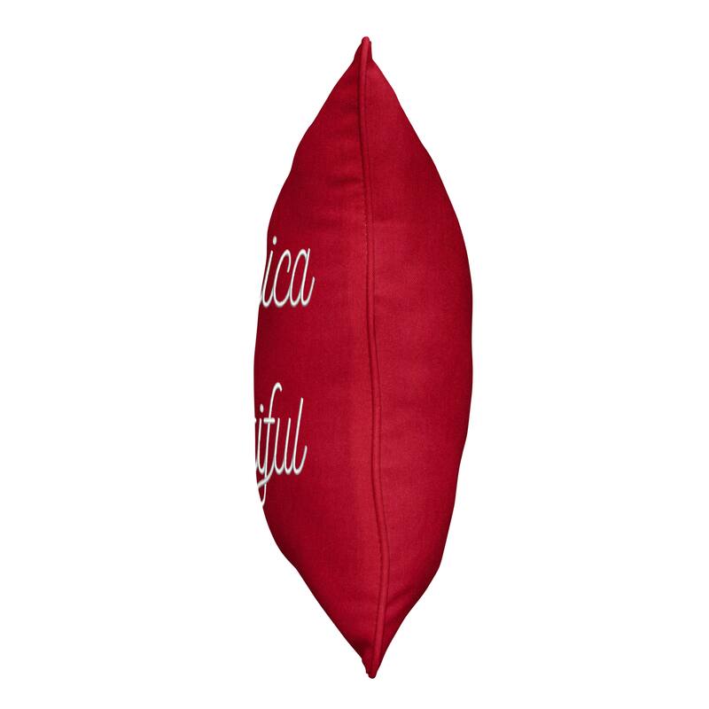 Mozaic Embroidered America the Beautiful Indoor/Outdoor Square Pillow