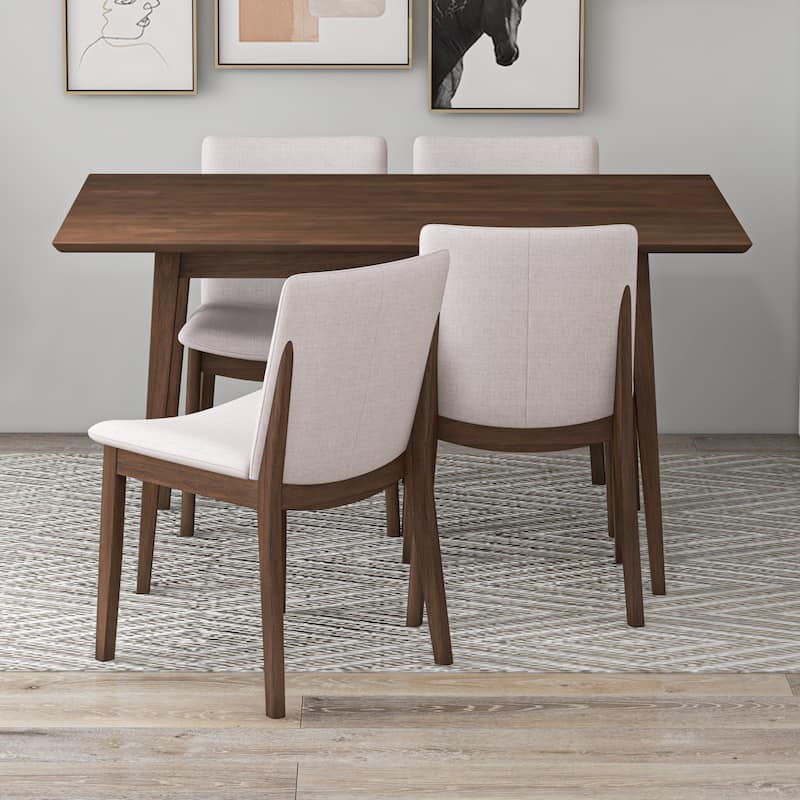Winsor Modern Solid Wood Dining Table and Chair Set 5 Piece Dining Room Furniture Set
