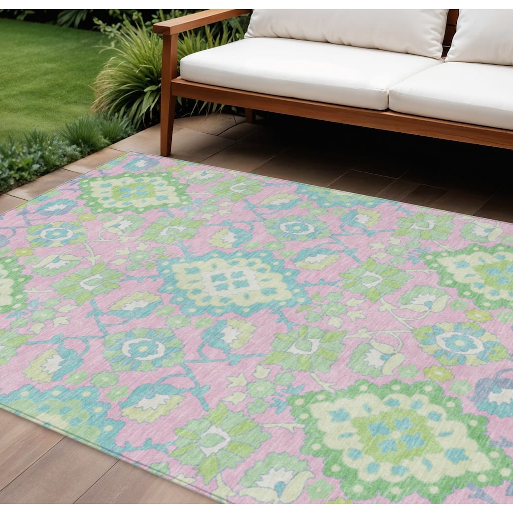 HomeRoots Oriental Traditional Rectangle Outdoor Rug