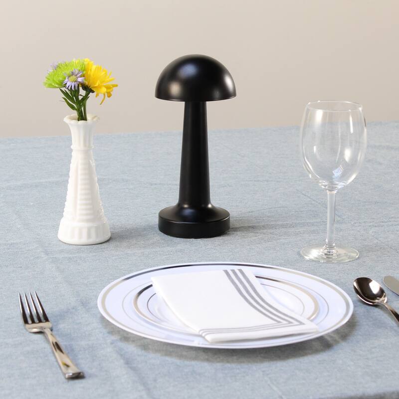 LED Mushroom Mini Touch Sensor Desk Lamp - 8.75" - Black