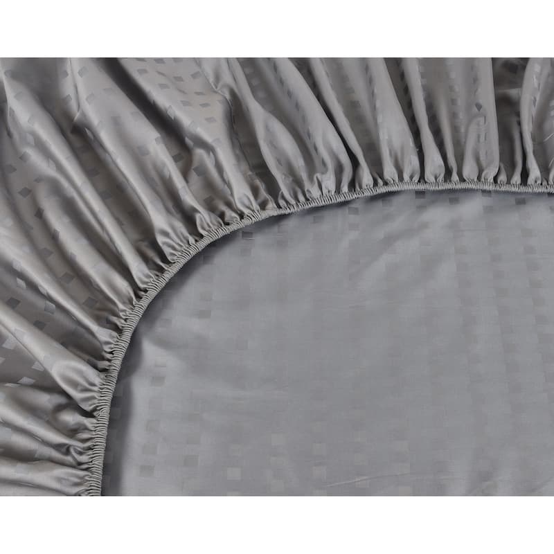 Spring Home 1200 Thread Count 100% Egyptian Cotton Deep Pocket Dobby Striped Sheet Set