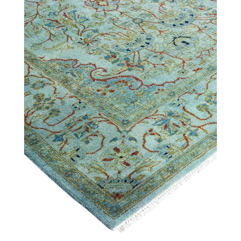 Contemporary Overdyed Wool Hand Knotted Area Rug - 3' 4" x 5' 6"