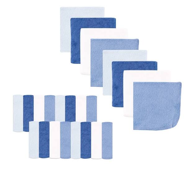 slide 1 of 1, Luvable Friends Baby Boy Super Soft Bundle Washcloths, Classic Blue, One Size - Classic Blue - One Size One Size - Classic Blue