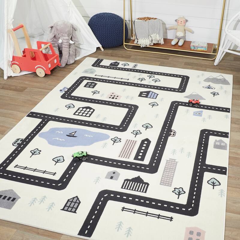 Mod-Tod Urban Adventure Road Map Kids' Rug
