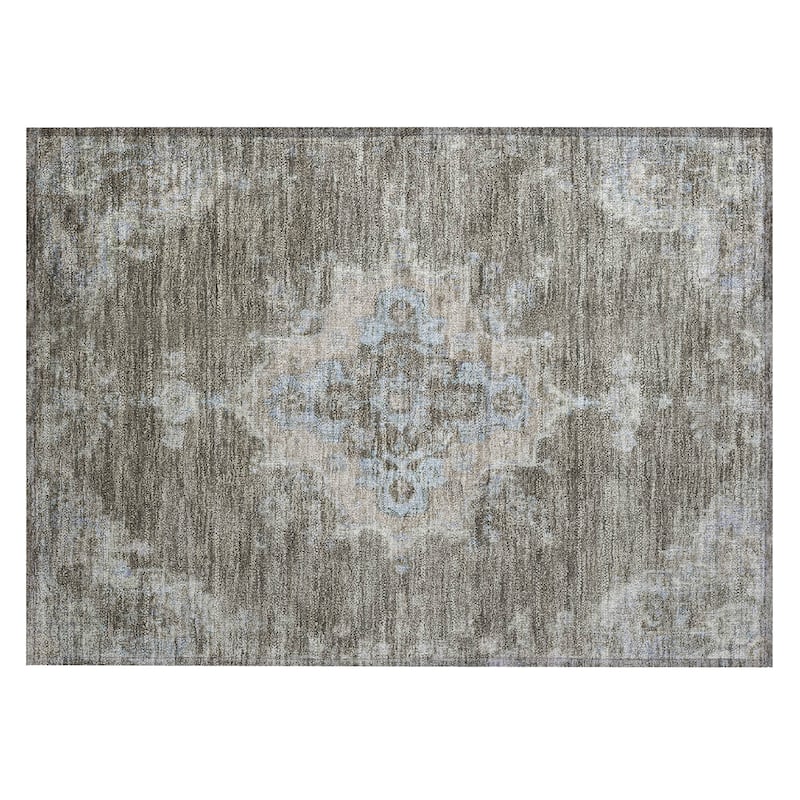 Machine Washable Indoor/ Outdoor Traditional Tabriz Chantille Rug