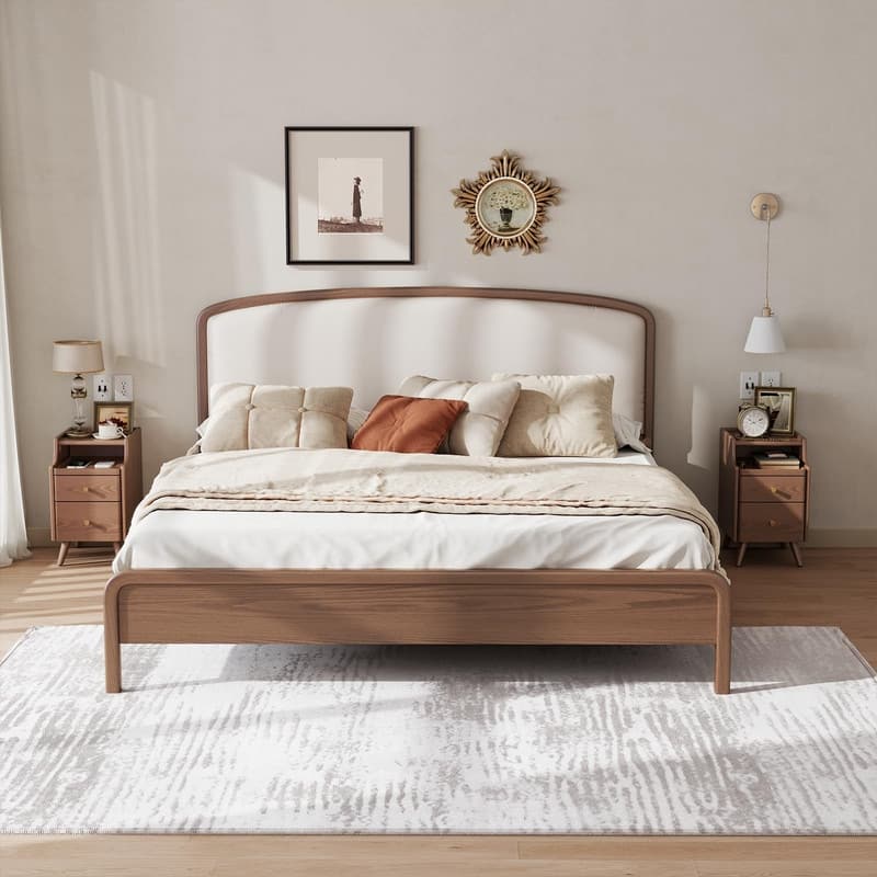 Solid Wood Nightstand with Drawers
