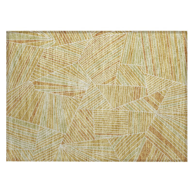 Machine Washable Indoor/ Outdoor Chantille Modern Mosaic Rug