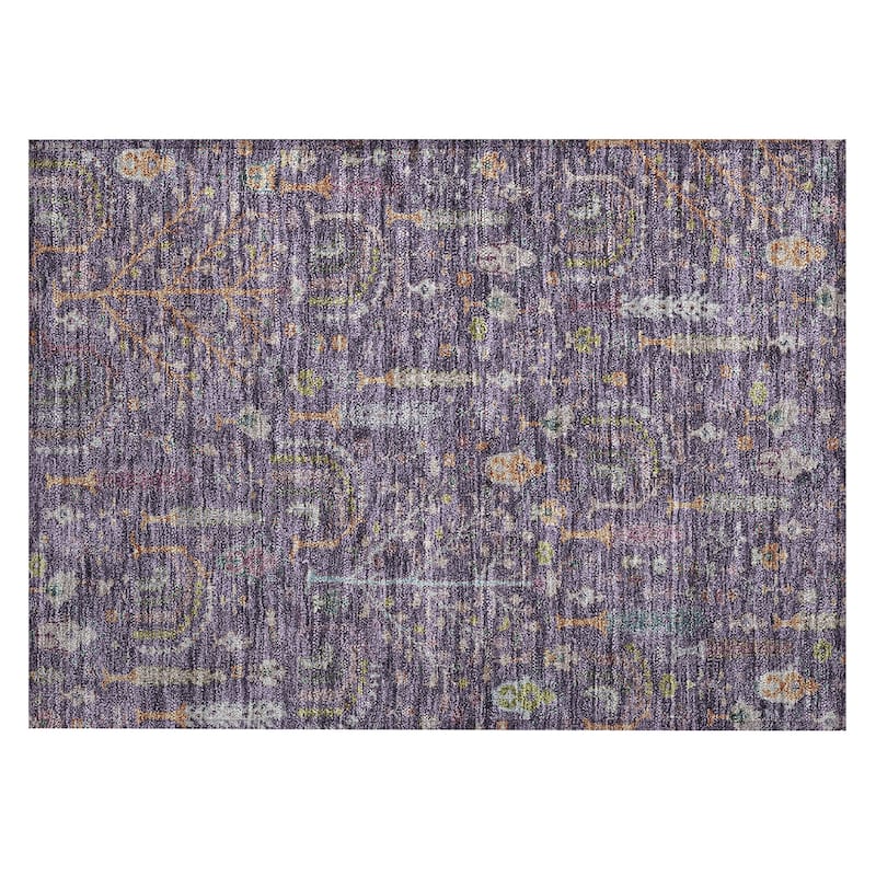 Machine Washable Indoor/ Outdoor Traditional Global Chantille Rug