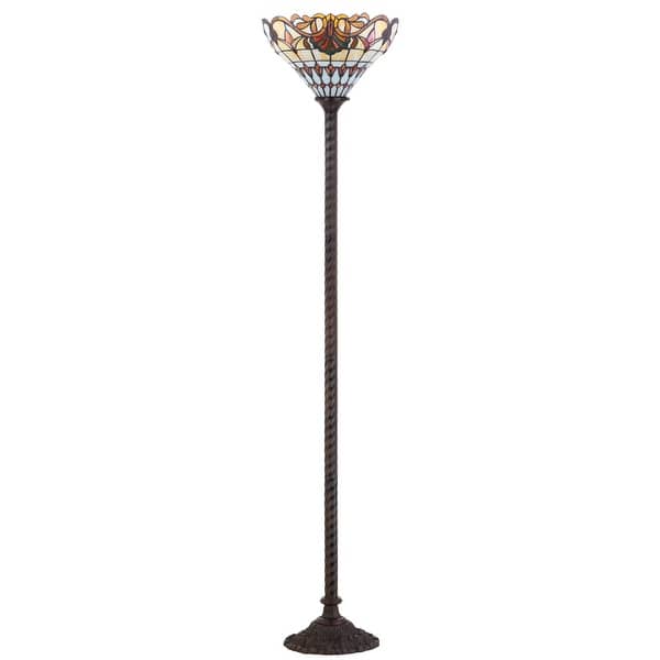 Davis Tiffany Style 70 Torchiere Led Floor Lamp Bronze By Jonathan Y 70 H X 15 W X 15 D Overstock 19549005