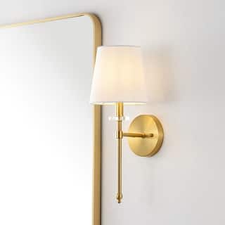 JONATHAN Y Isabella Modern Midcentury Iron LED Vanity, Brass Gold