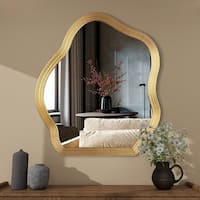  SHYFOY Irregular Mirrors for Wall Decor,Antique Gold