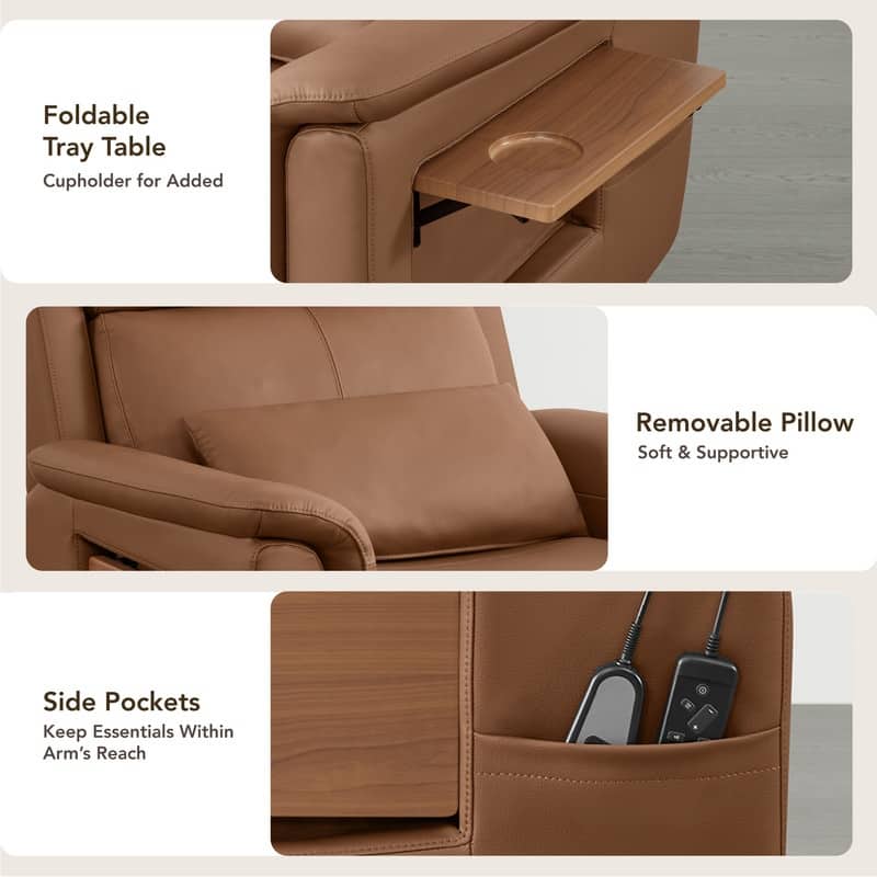 Spruce & Spring Power Lift Recliner Chair for Elderly with Foldable Tray Table and Massage