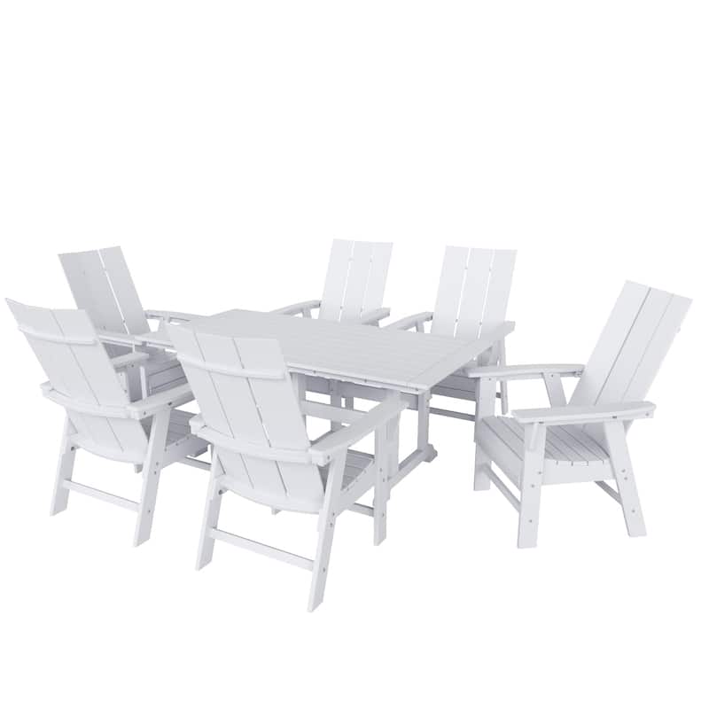 Shoreside 7-Piece Rectangular Poly Eco-Friendly All Weather Outdoor Dining Set