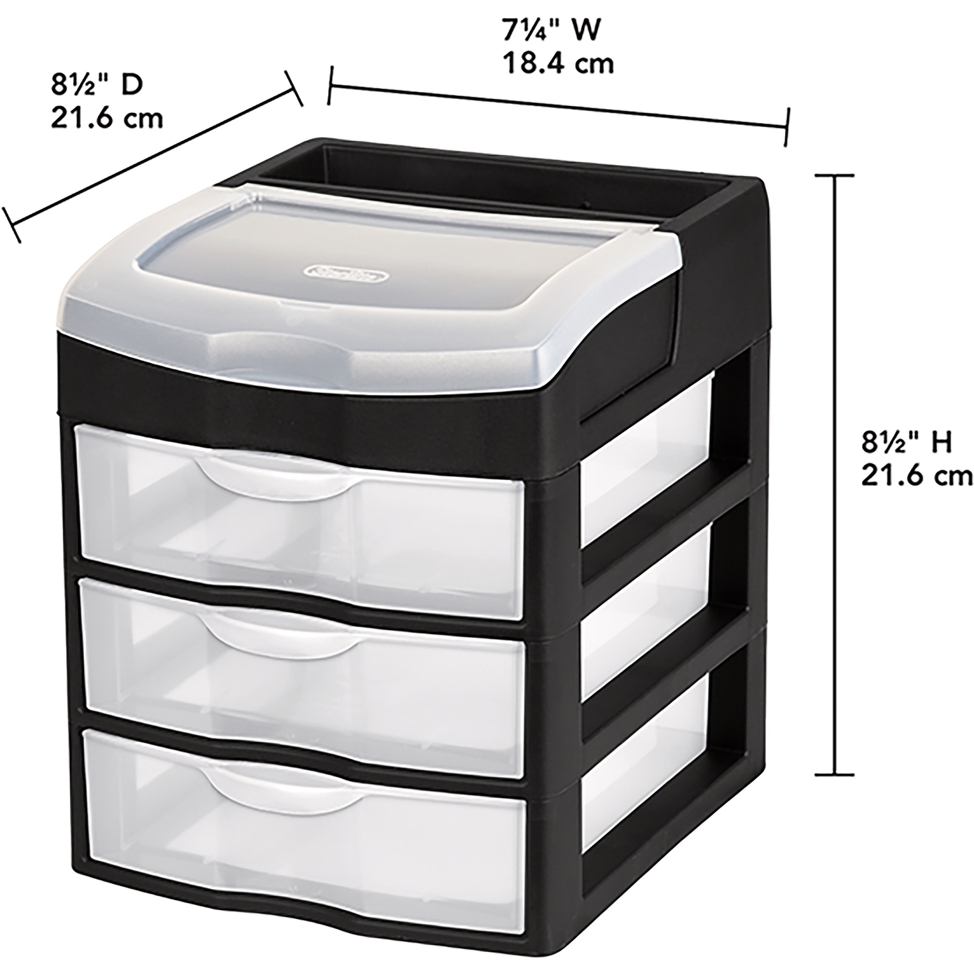 Shop Sterilite 3 Drawer Desktop Storage Unit 8 5 X7 25 X8 5 Black