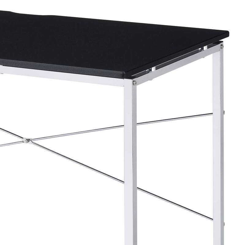 Contemporary Writing Desk with X-Shape Cross Bar, Sleek Design, and 4-Tier Shelf for Organized Workspaces