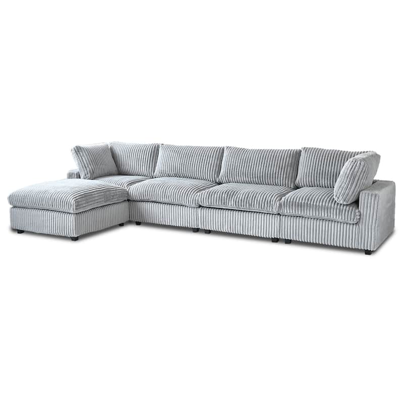 L-shaped Soft Plush Upholstered Modular Sectional Sofa Deep Living Room Couch